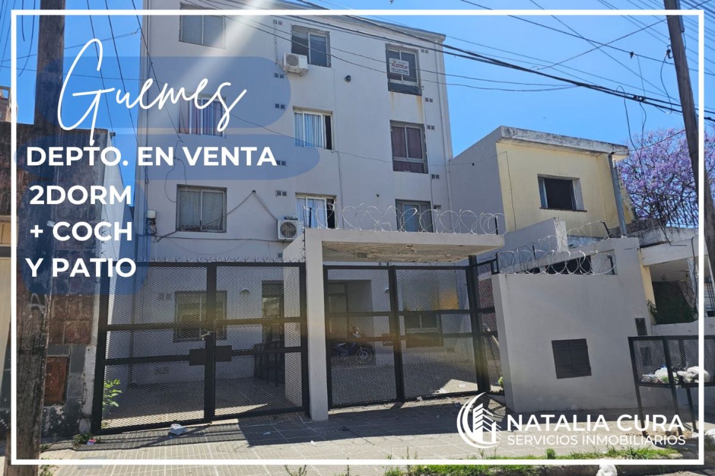Guemes - Departamento en Planta Baja con Patio y Cochera (Con Renta Vigente)