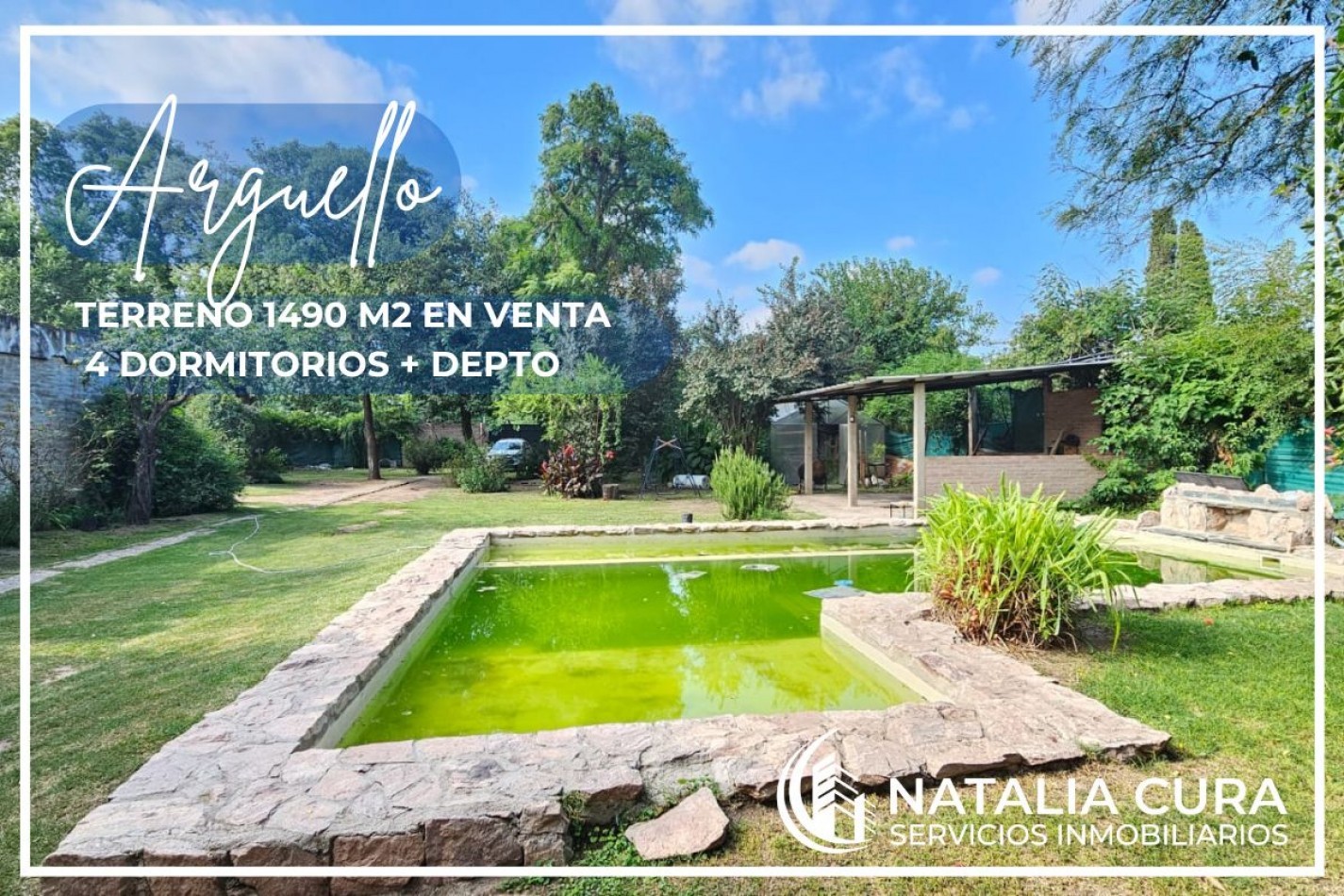 ALQUILER: Casa Quinta en Arguello 4 Dorm con Gran Parque y Pileta